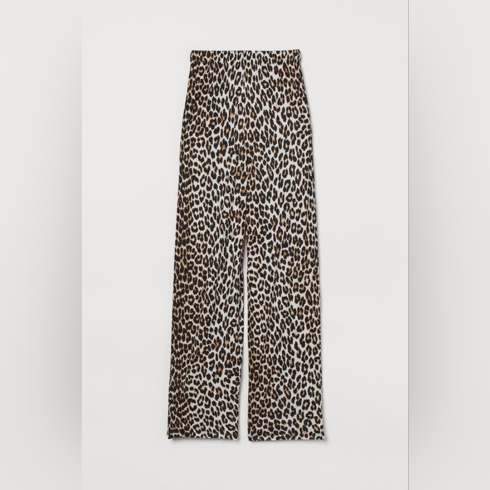 NWT H&M Silky Wide Leg Leopard print Pants